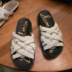 Sam Edelman Braided Slide Sandal in Ivory (8) NWT